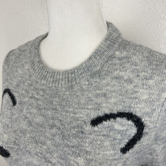 Modcloth Bear Sweater Women XXS Grey Pullover Crew Neck Graphic Soft Knit - Picture 12 of 16
